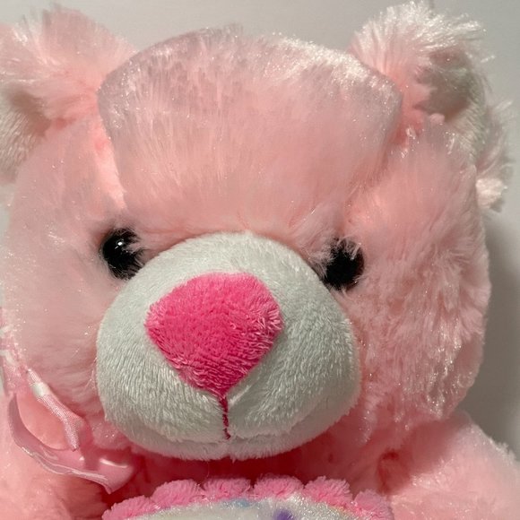 Kellytoy Plush Birthday Teddy Bear Soft Pink Fur Cupcake Stuffed Animal 10" - Picture 6 of 14